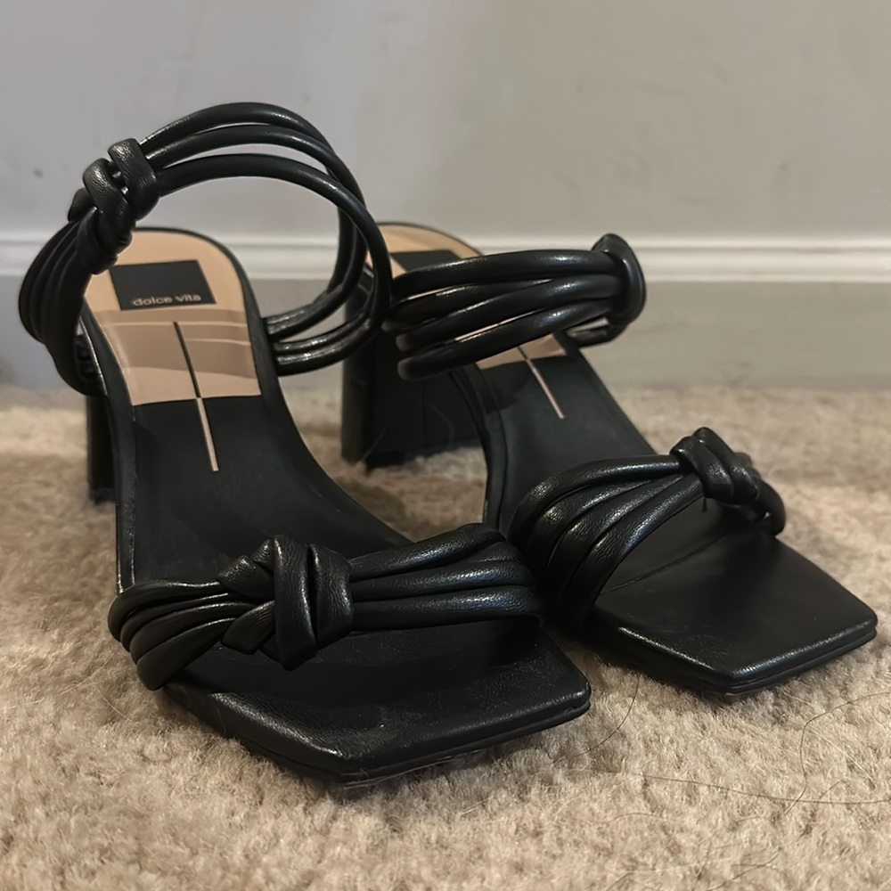 Dolce Vita Strappy Black Heeled Sandals